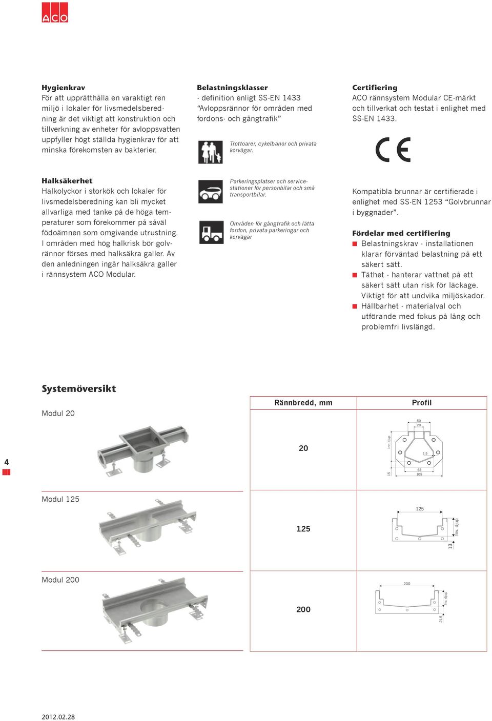 Certifierin CO rännsystem Modular CE-märkt och tillverkat och testat i enlihet med SS-EN 1433.