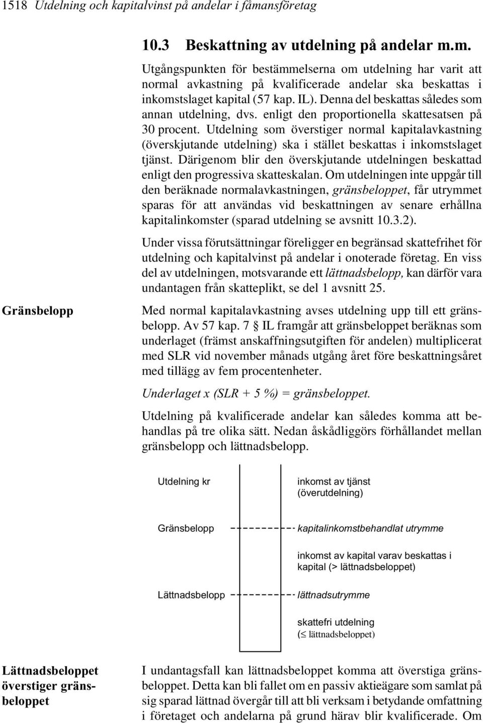 Utdelning som överstiger normal kapitalavkastning (överskjutande utdelning) ska i stället beskattas i inkomstslaget tjänst.