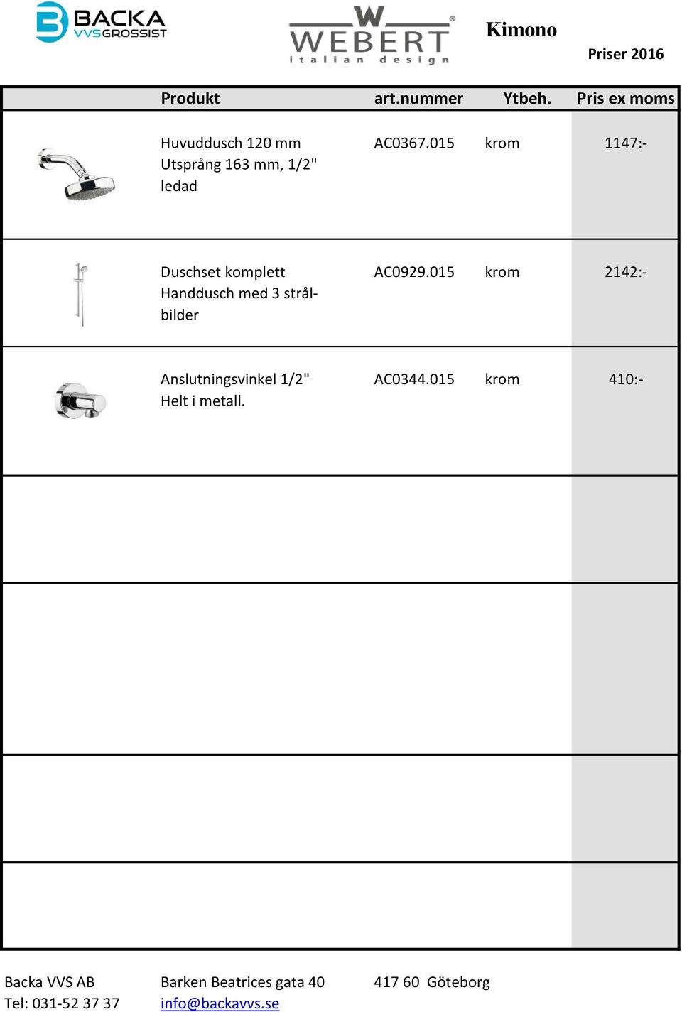 Duschset komplett AC0929.