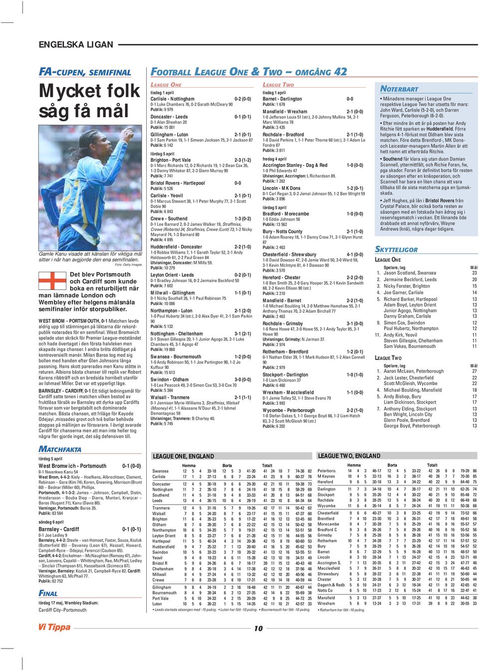 WEST BRO - PORTSOUTH, - atchen levde aldrig upp till stämningen på läktarna där rekordpublik noterades för en semifinal.