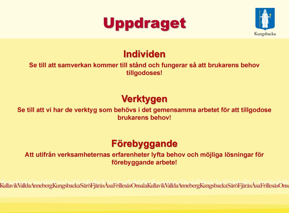 Verktygen Se till att vi har de verktyg som behövs i det gemensamma arbetet för att