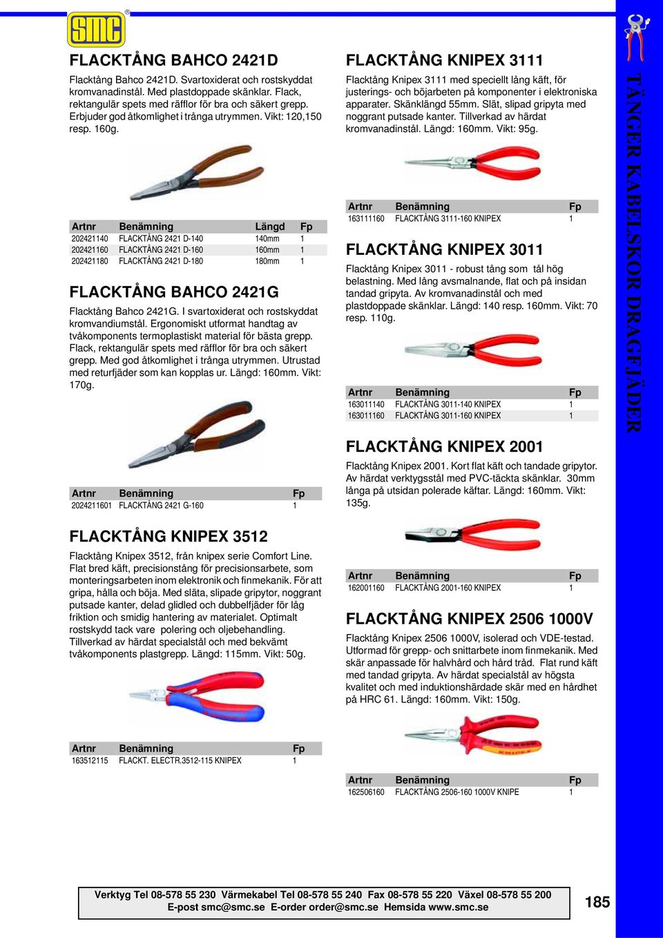 202421140 FLACKTÅNG 2421 D-140 140mm 1 202421160 FLACKTÅNG 2421 D-160 160mm 1 202421180 FLACKTÅNG 2421 D-180 180mm 1 FLACKTÅNG BAHCO 2421G Flacktång Bahco 2421G.