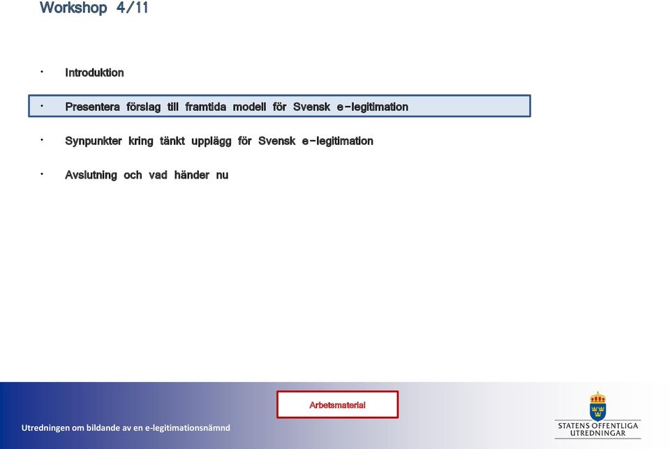 e-legitimation Synpunkter kring tänkt