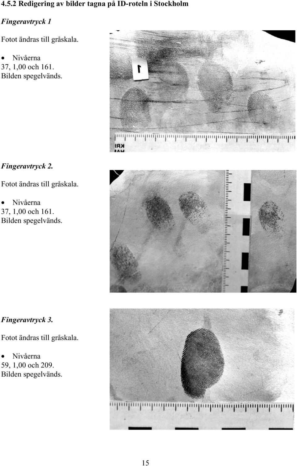 Fingeravtryck 2. Fotot  Fingeravtryck 3. Fotot ändras till gråskala.