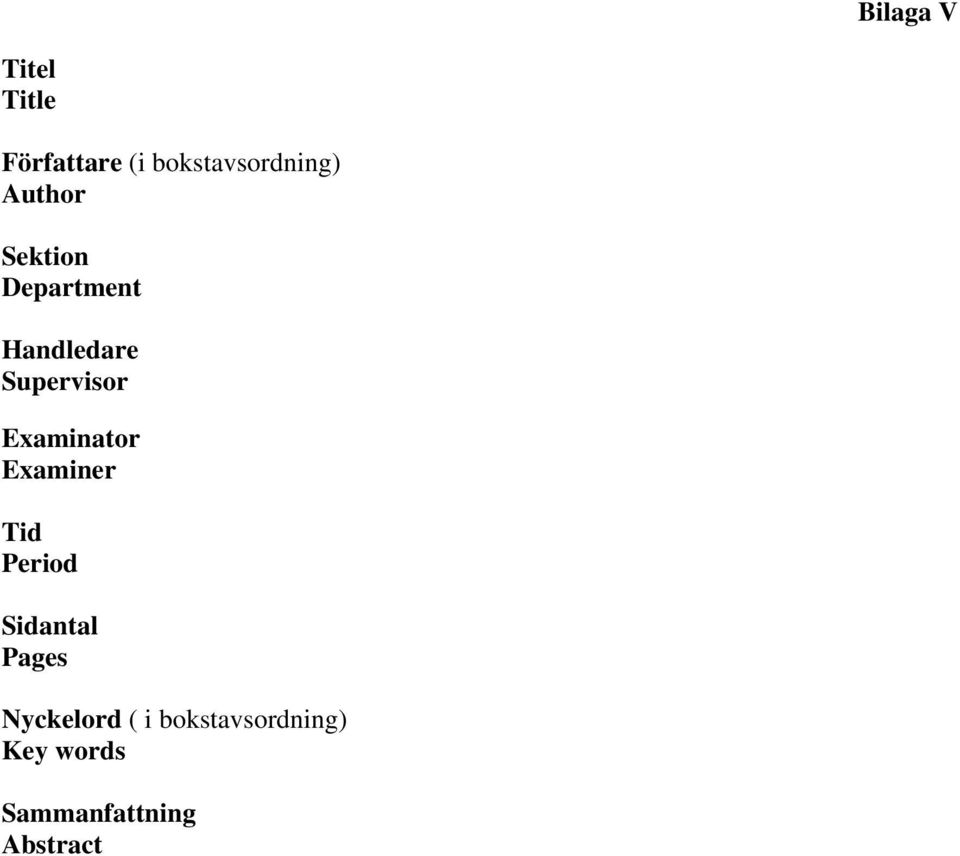 Examinator Examiner Tid Period Sidantal Pages