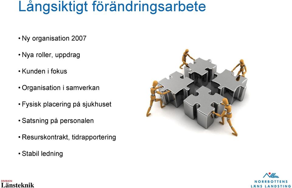 samverkan Fysisk placering på sjukhuset Satsning på