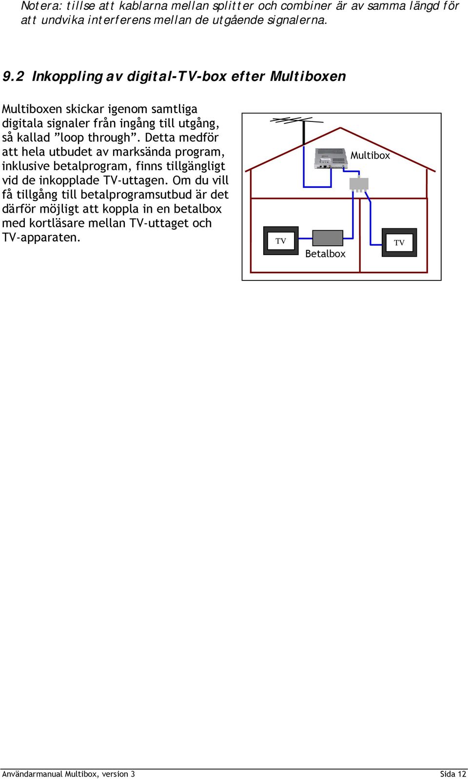 Detta medför att hela utbudet av marksända program, inklusive betalprogram, finns tillgängligt vid de inkopplade TV-uttagen.