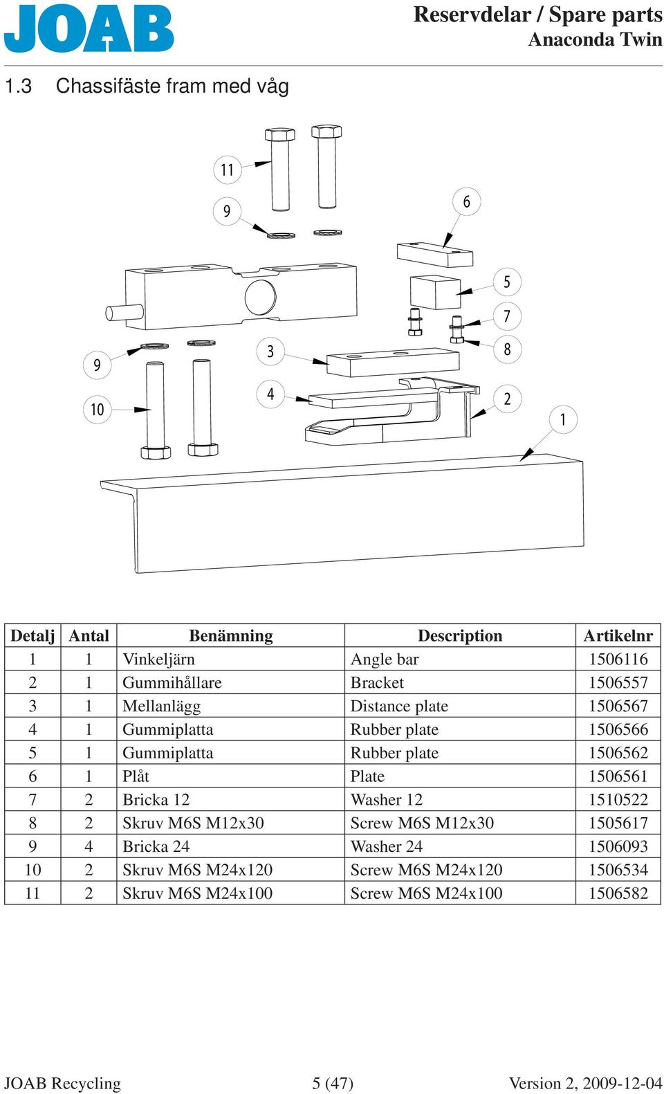 plate 0 Plåt Plate 0 Bricka Washer 0 8 Skruv MS Mx0 Screw MS Mx0 0 Bricka