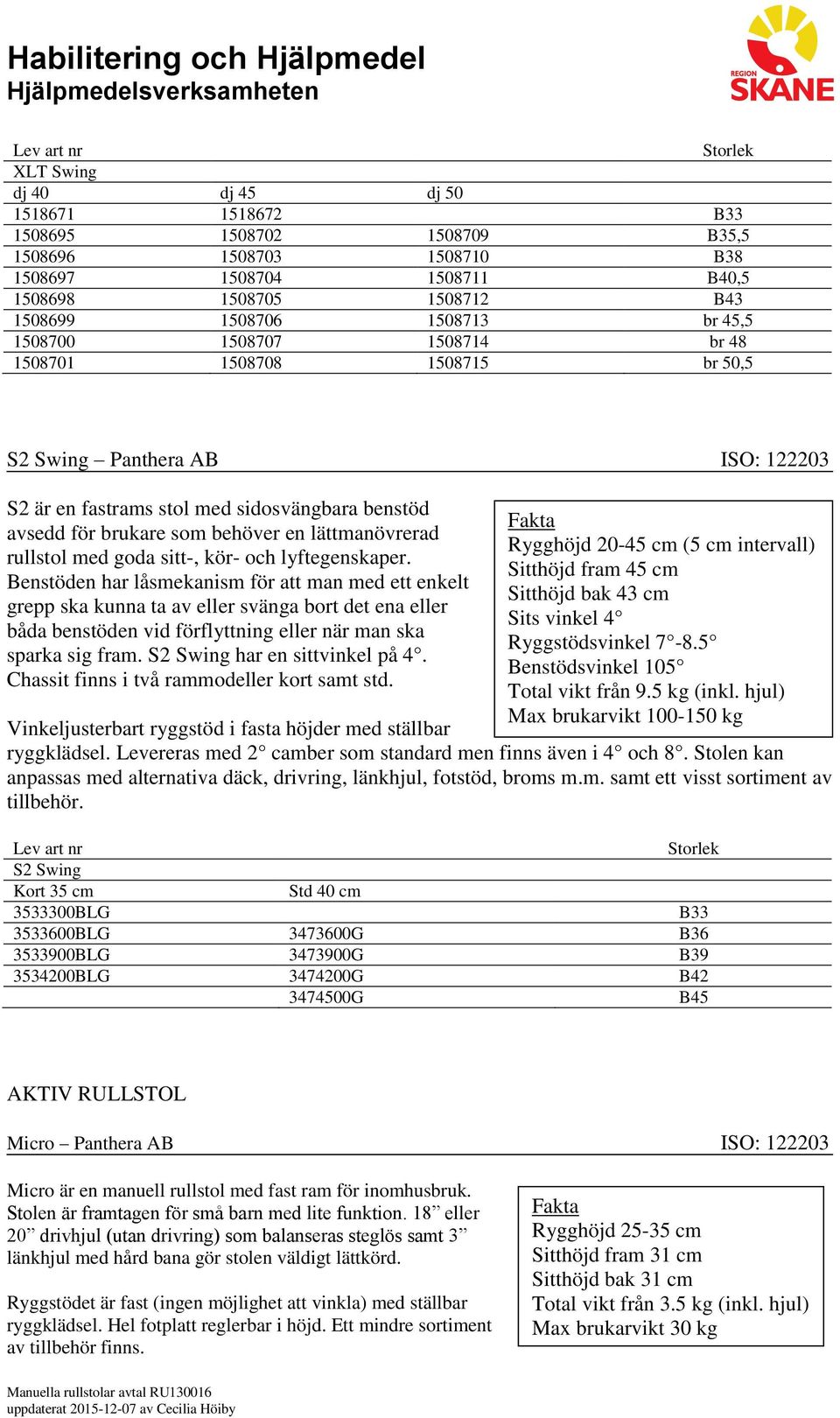 rullstol med goda sitt-, kör- och lyftegenskaper.