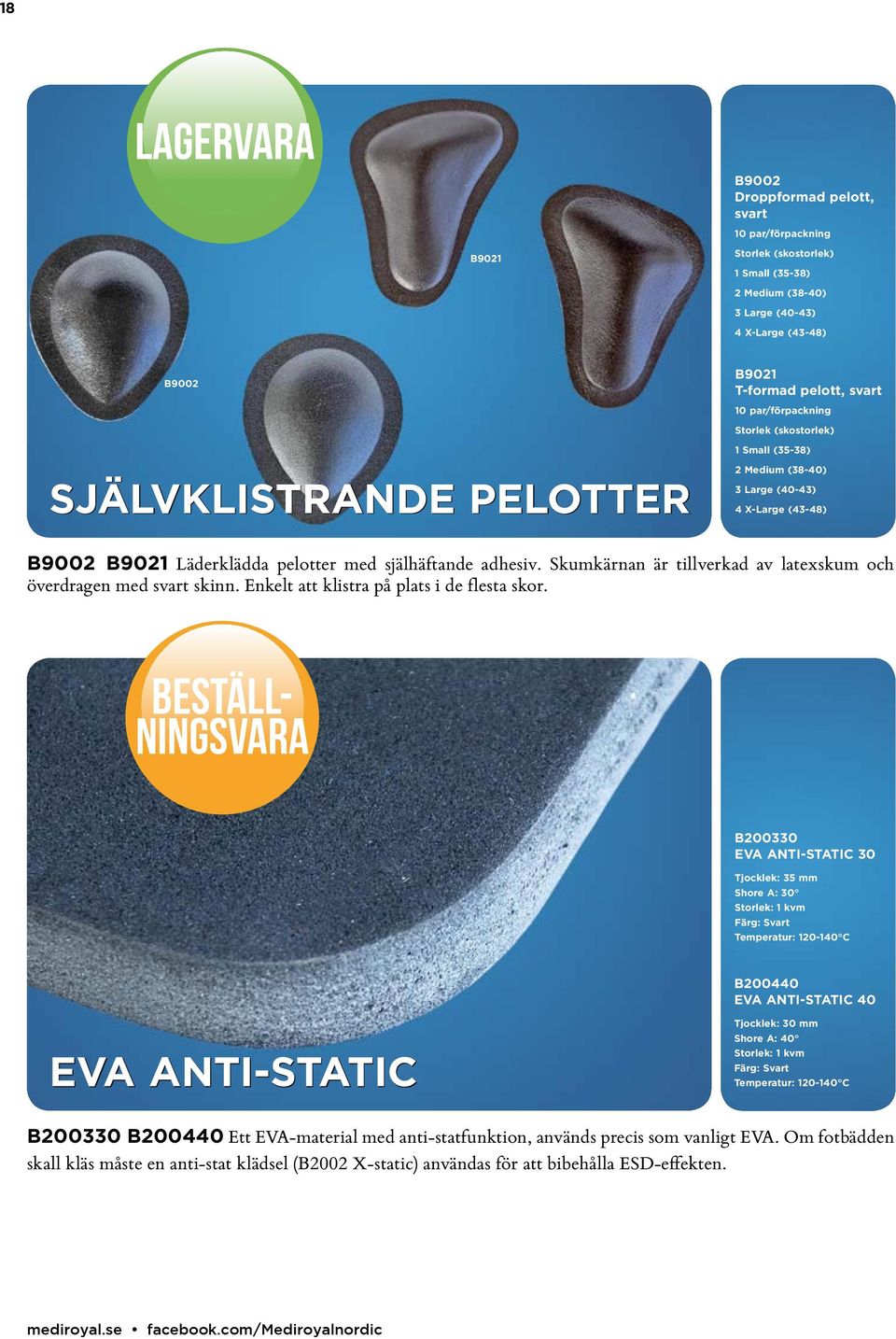 Skumkärnan är tillverkad av latexskum och överdragen med svart skinn. Enkelt att klistra på plats i de flesta skor.