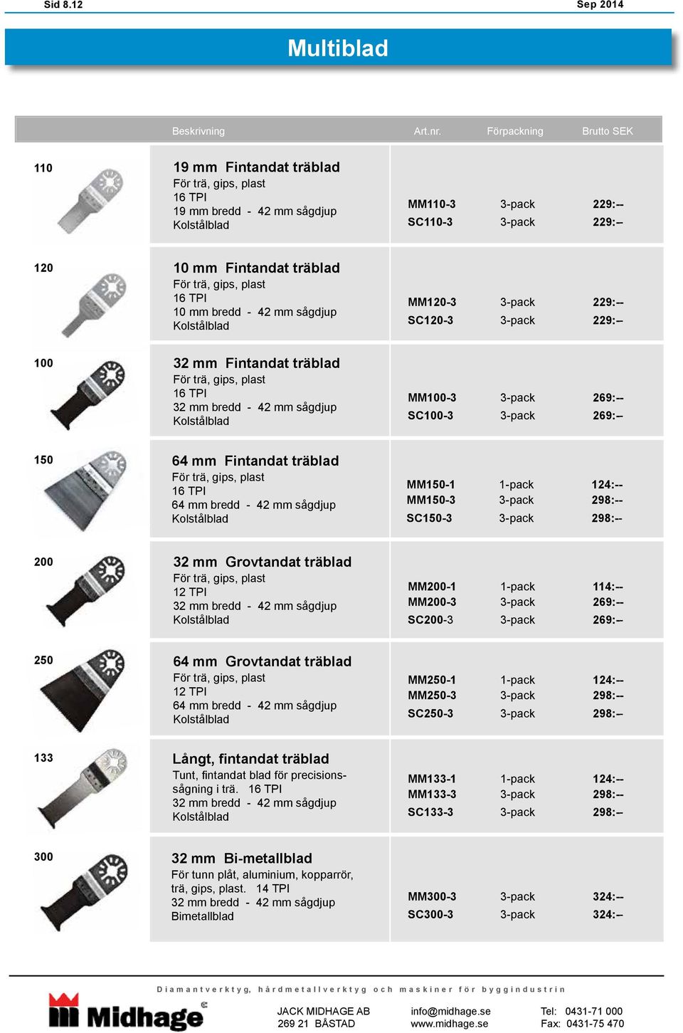 32 Fintandat träblad 32 bredd - 42 sågdjup MM100-3 3-pack 269:-- SC100-3 3-pack 269:-- 150 64 Fintandat träblad 64 bredd - 42 sågdjup MM150-1 1-pack 124:-- MM150-3 3-pack 298:-- SC150-3 3-pack 298:--