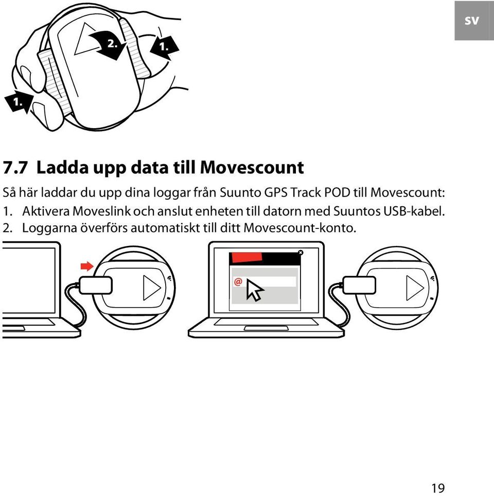 Aktivera Moveslink och anslut enheten till datorn med Suuntos