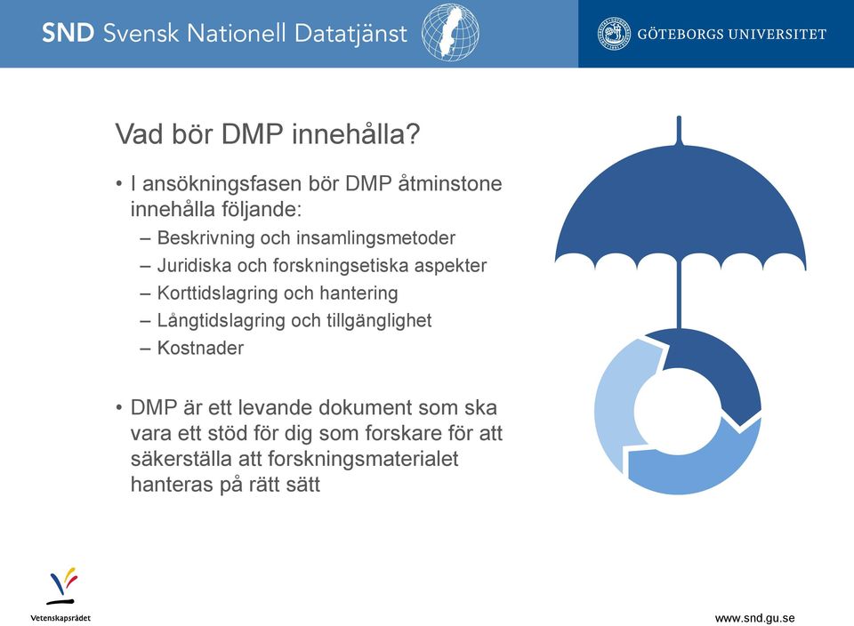 Juridiska och forskningsetiska aspekter Korttidslagring och hantering Långtidslagring och