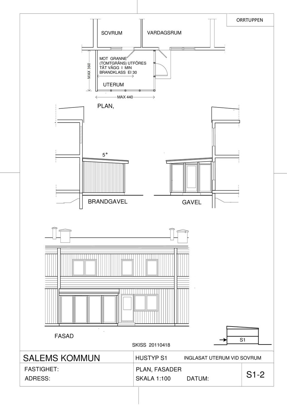 UTERUM PLAN, MAX 440 5 BRANDGAVEL GAVEL S1