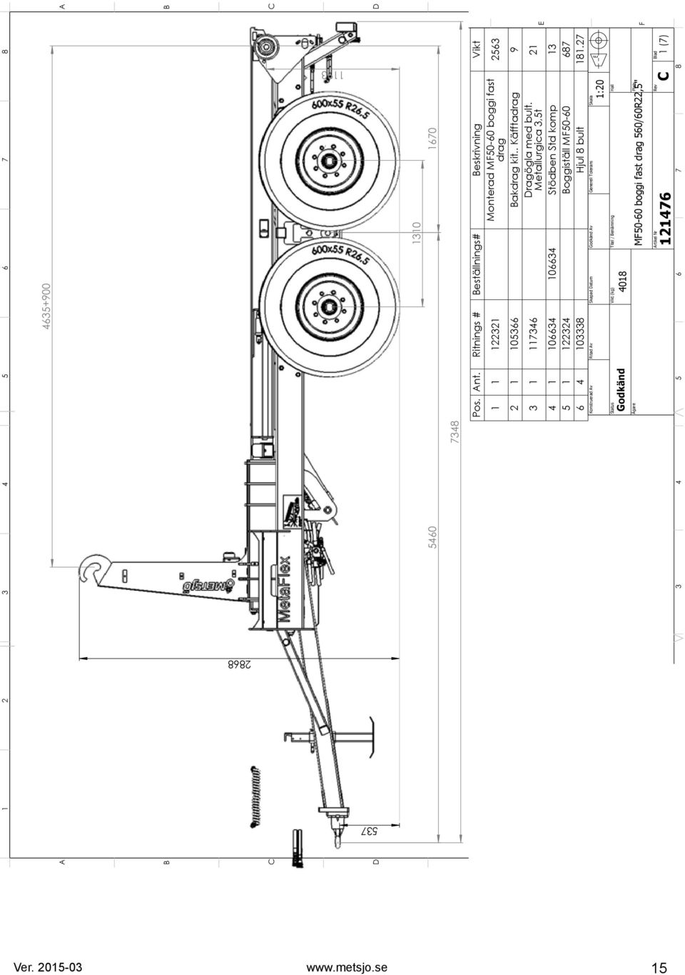 Metallurgica,t :0 0 0 Titel / enämning Stödben Std komp 0 oggiställ M0-0 0 M0-0 boggi Hjul fast drag bult 0/0R,".