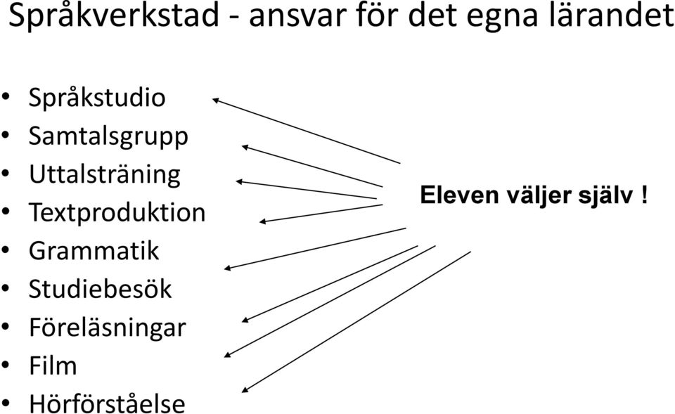 Uttalsträning Textproduktion Grammatik