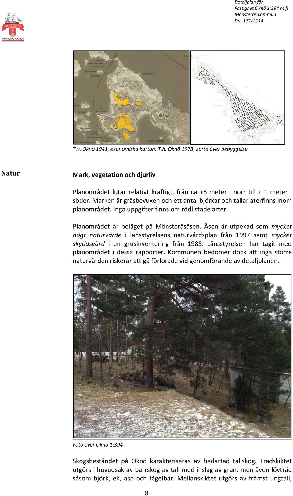 Åsen är utpekad som mycket högt naturvärde i länsstyrelsens naturvårdsplan från 1997 samt mycket skyddsvärd i en grusinventering från 1985. Länsstyrelsen har tagit med planområdet i dessa rapporter.