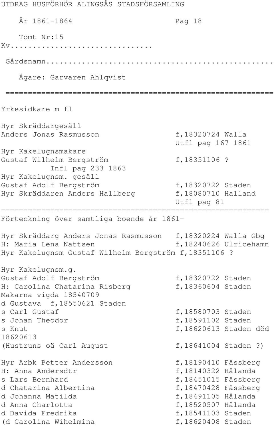 Infl pag 233 1863 Hyr Kakelugnsm.