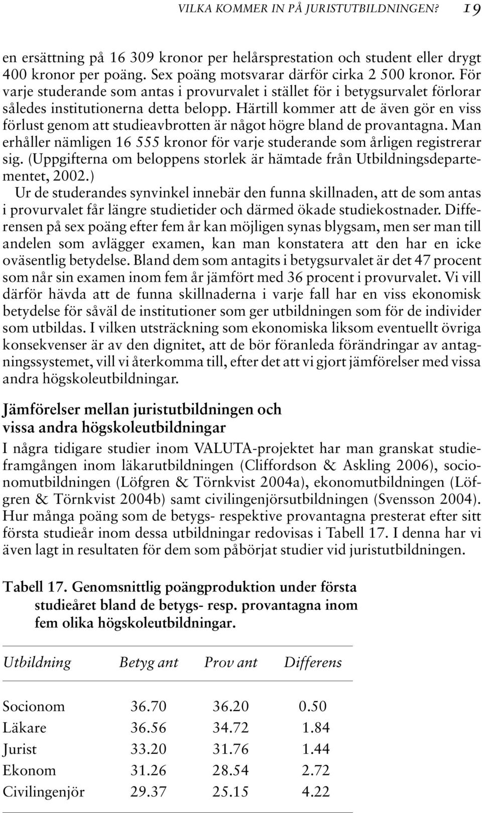 Härtill kommer att de även gör en viss förlust genom att studieavbrotten är något högre bland de provantagna. Man erhåller nämligen 16 555 kronor för varje studerande som årligen registrerar sig.