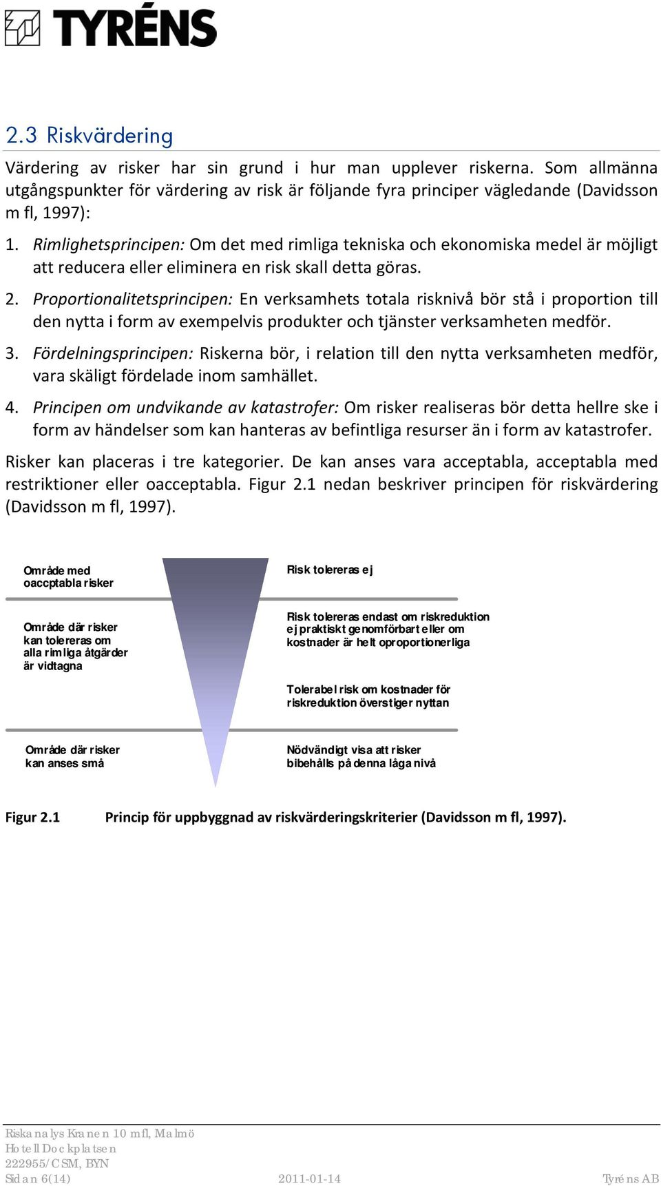 Proportionalitetsprincipen: En verksamhets totala risknivå bör stå i proportion till den nytta i form av exempelvis produkter och tjänster verksamheten medför. 3.