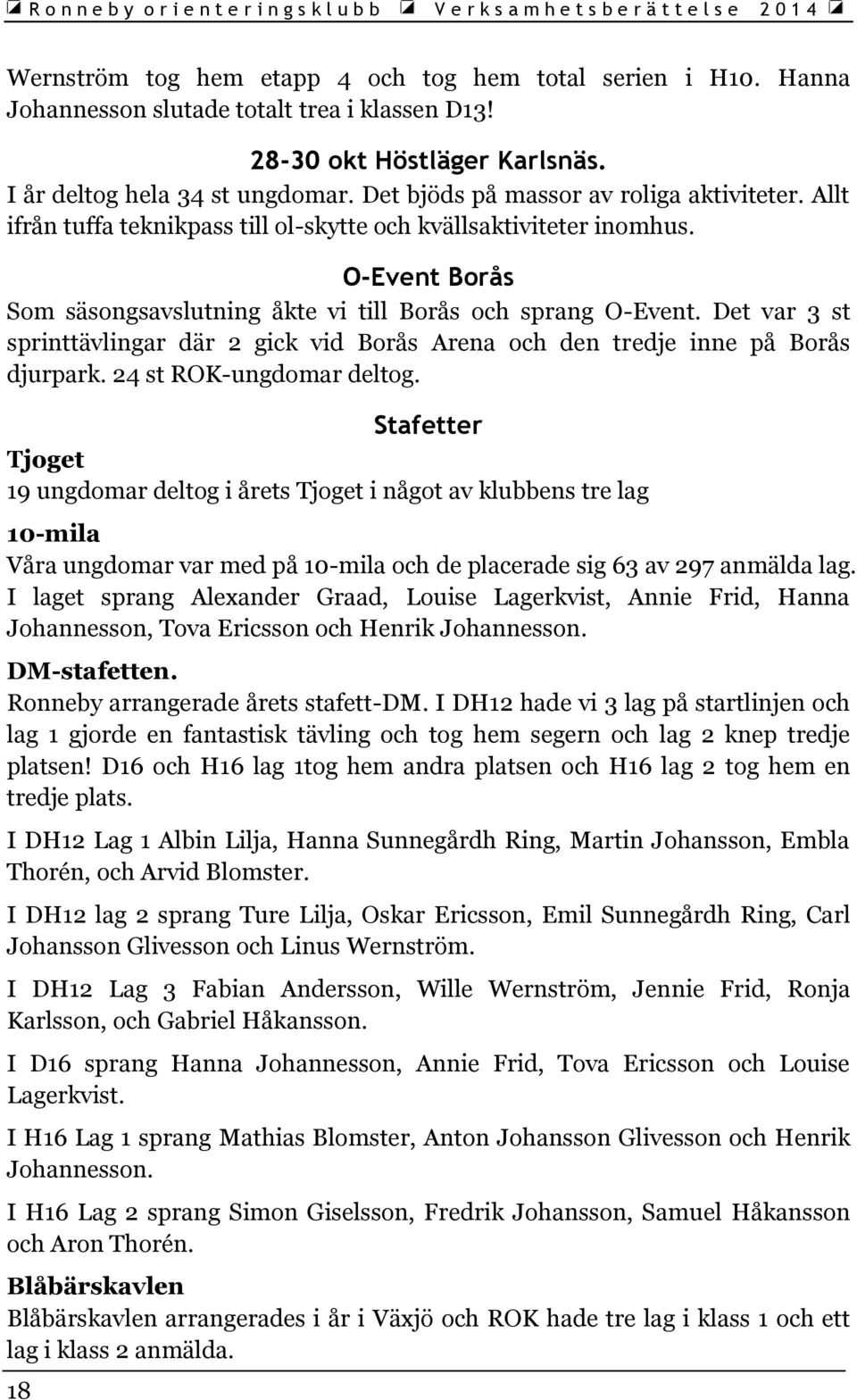 Det var 3 st sprinttävlingar där 2 gick vid Borås Arena och den tredje inne på Borås djurpark. 24 st ROK-ungdomar deltog.