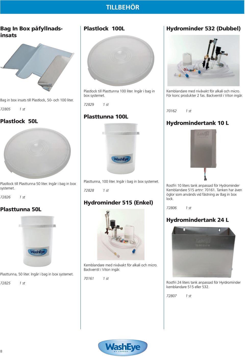 70162 1 st Hydromindertank 10 L Plastlock till Plasttunna 50 liter. Ingår i bag in box systemet.