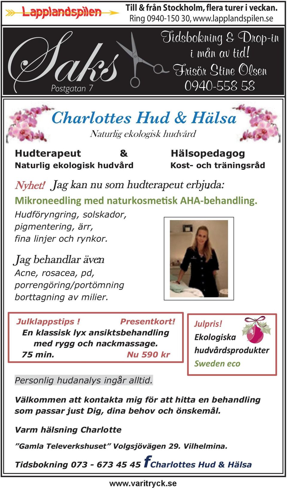 Jag kan nu som hudterapeut erbjuda: : Mikroneedling med naturkosme sk AHA-behandling. Hudföryngring, solskador, pigmentering, ärr, fina linjer och rynkor.