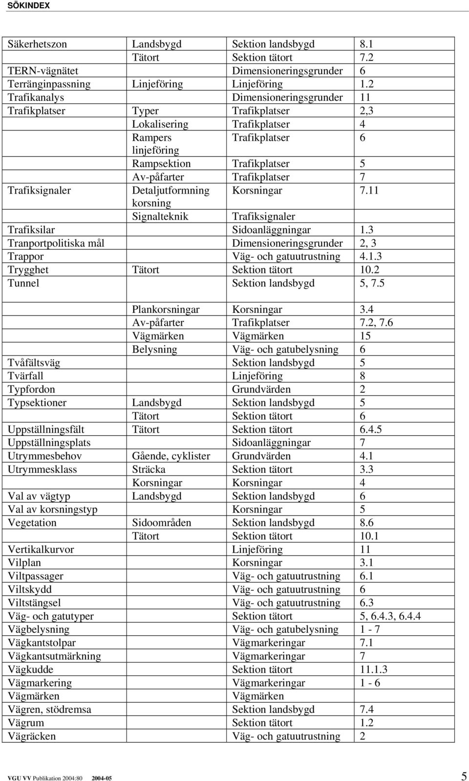 Trafiksignaler Detaljutformning Korsningar 7.11 korsning Signalteknik Trafiksignaler Trafiksilar Sidoanläggningar 1.