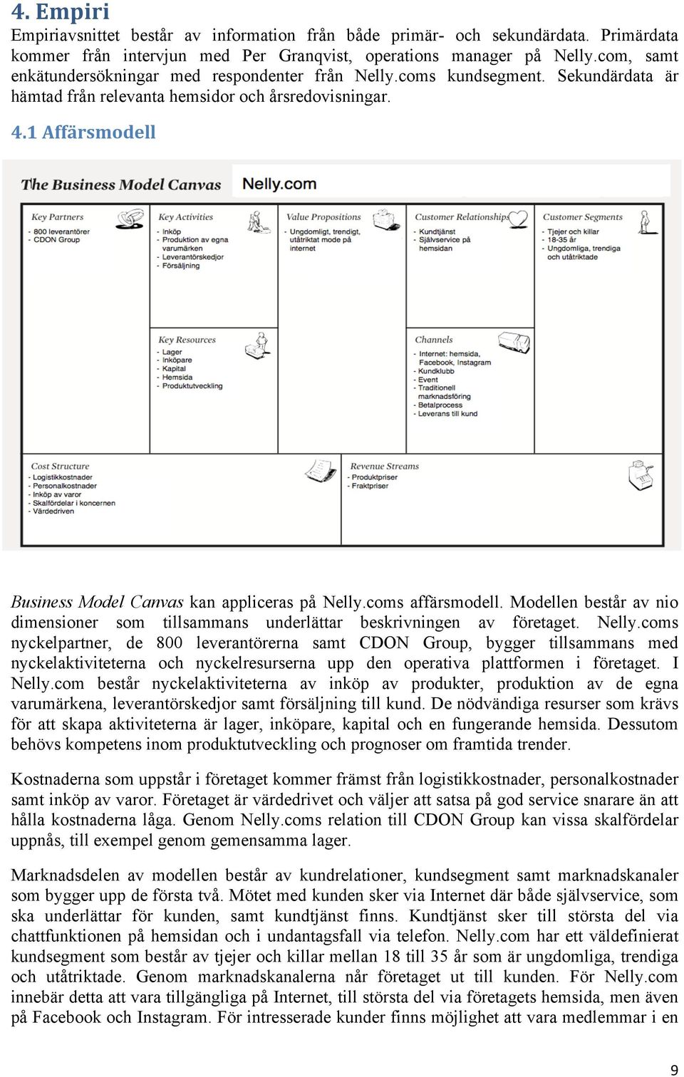 1 Affärsmodell Business Model Canvas kan appliceras på Nelly.