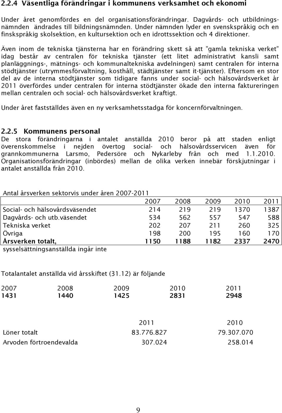 Även inom de tekniska tjänsterna har en förändring skett så att gamla tekniska verket idag består av centralen för tekniska tjänster (ett litet administrativt kansli samt planläggnings-, mätnings-