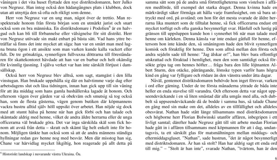 En distriktsdomare i Podolien 6 är en halvgud och kan bli till förbannelse eller välsignelse för sitt distrikt. Herr von Negrusz utövade sin makt enbart på bästa sätt.