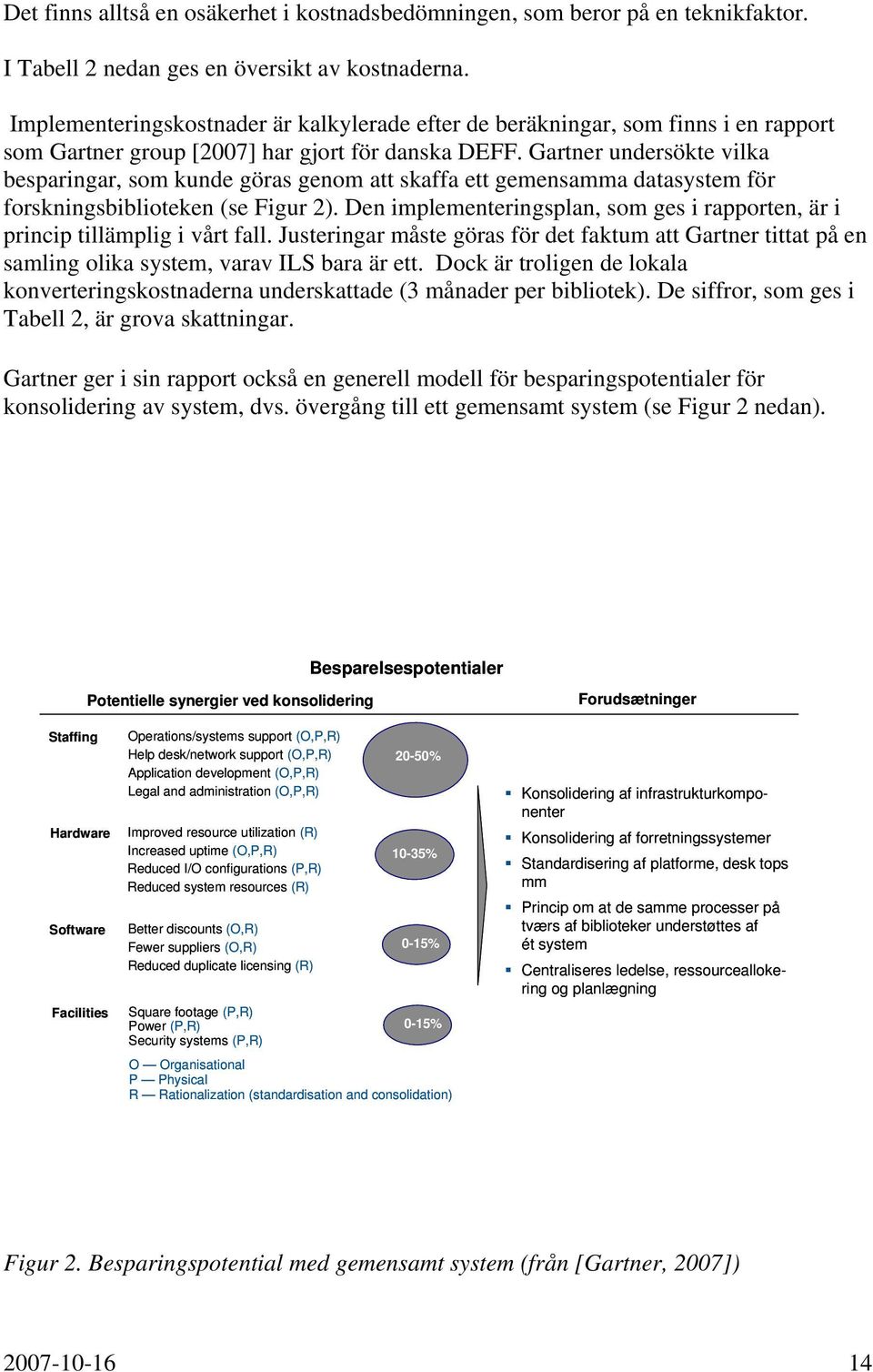 Gartner undersökte vilka besparingar, som kunde göras genom att skaffa ett gemensamma datasystem för forskningsbiblioteken (se Figur 2).