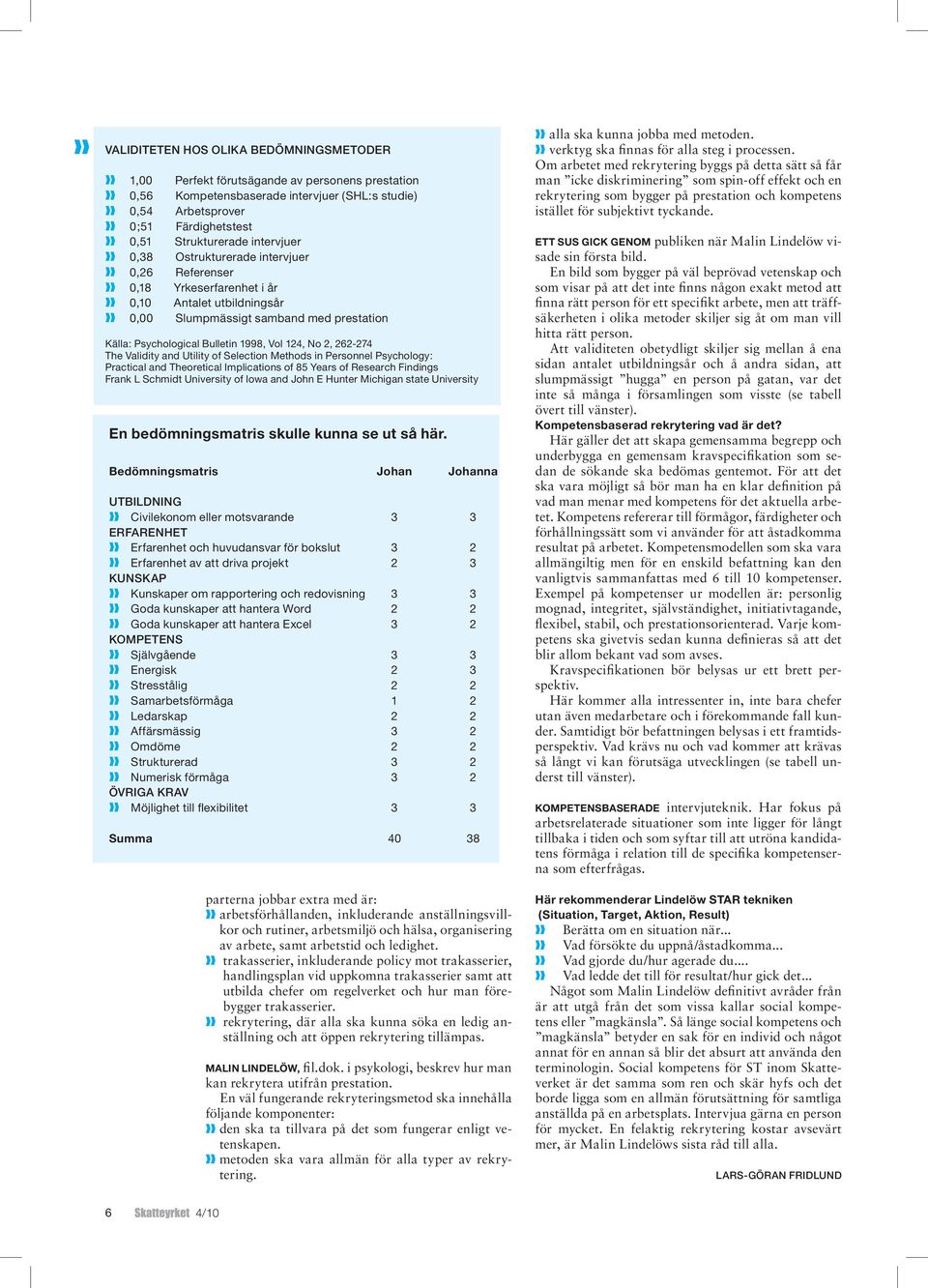 2, 262-274 The Validity and Utility of Selection Methods in Personnel Psychology: Practical and Theoretical Implications of 85 Years of Research Findings Frank L Schmidt University of Iowa and John E