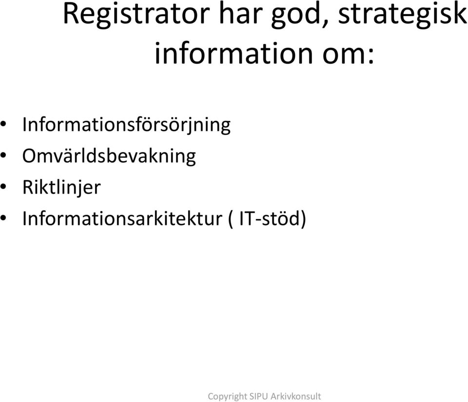 Informationsförsörjning