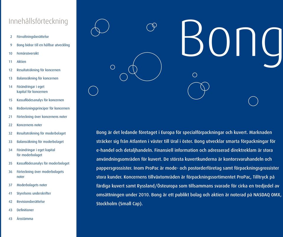 Balansräkning för moderbolaget 34 Förändringar i eget kapital för moderbolaget 35 Kassaflödesanalys för moderbolaget 36 Förteckning över moderbolagets noter 37 Moderbolagets noter 41 Styrelsens