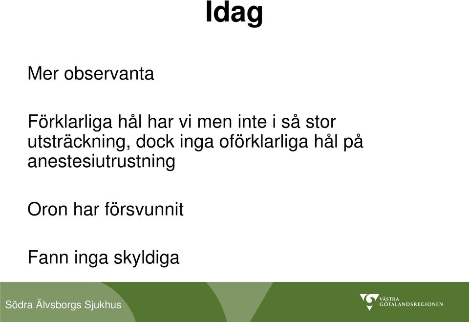 inga oförklarliga hål på