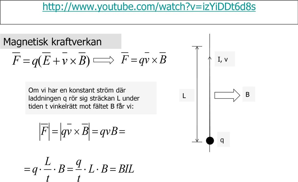 Om vi har en konstant ström där laddningen q rör sig