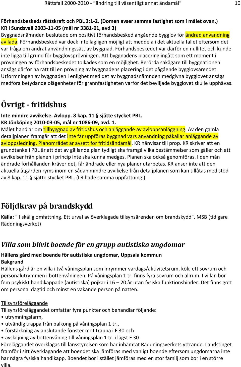 Förhandsbesked var dock inte lagligen möjligt att meddela i det aktuella fallet eftersom det var fråga om ändrat användningssätt av byggnad.