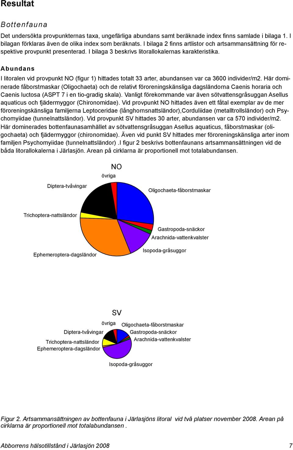 Abundans I litoralen vid provpunkt NO (figur ) hittades totalt arter, abundansen var ca 600 individer/m.