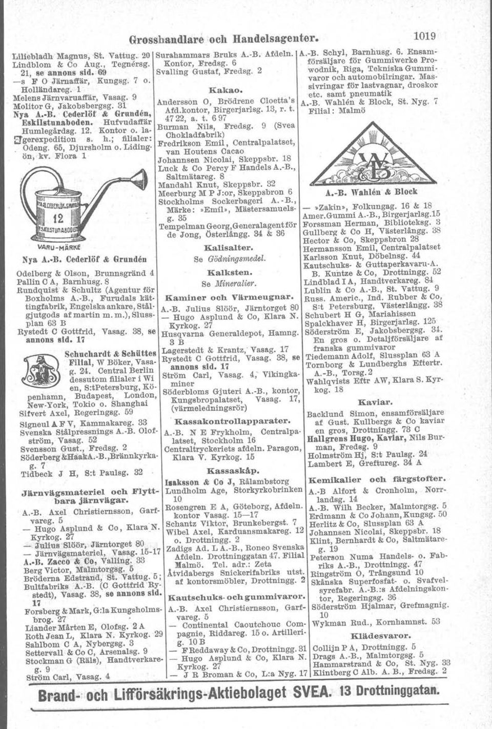 Oentral Berlin ~ dessutom filialer i Wi - en, S:tPetersburg, Kö penhamn, Budapest, London, New-York, Tokio o. Shanghai Sifvert Axel, Regeringsg. 59 SIgneul A F V, Kammakareg.