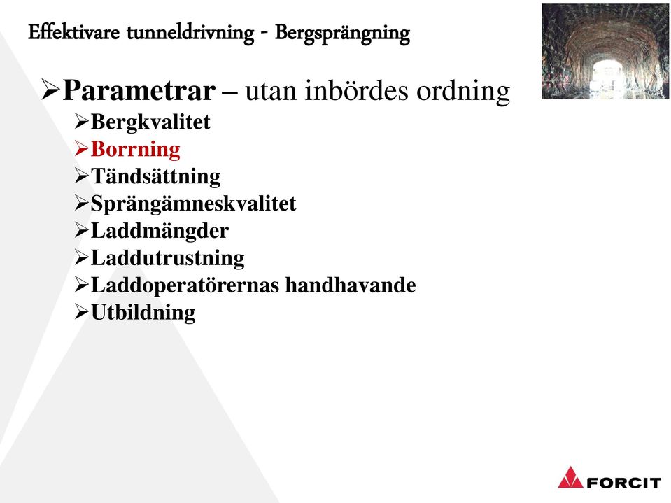 Sprängämneskvalitet Laddmängder