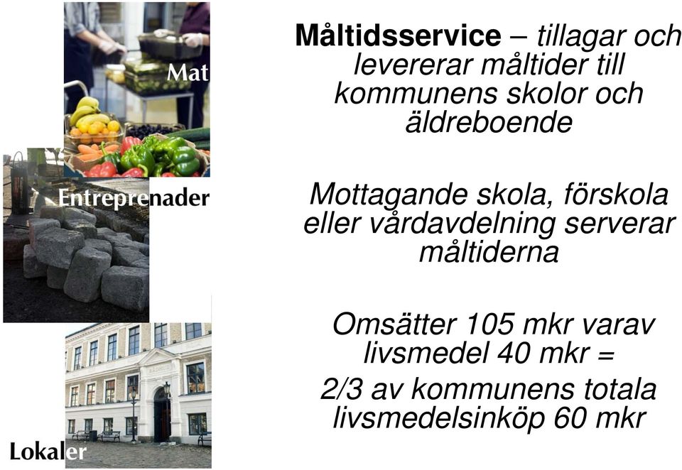 eller vårdavdelning serverar måltiderna Omsätter 105 mkr