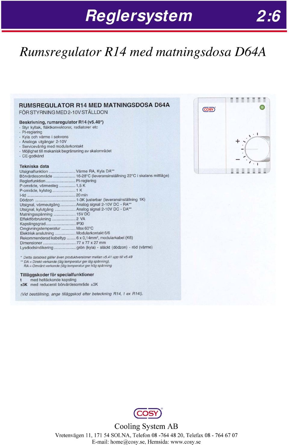 Rumsregulator