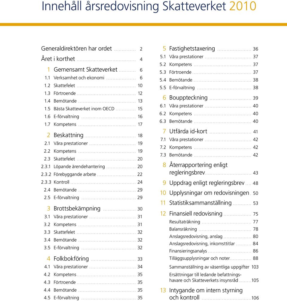 .. 20 2.3.1 Löpande ärendehantering... 20 2.3.2 Förebyggande arbete.... 22 2.3.3 Kontroll.... 24 2.4 Bemötande... 29 2.5 E-förvaltning... 29 3 Brottsbekämpning.... 30 3.1 Våra prestationer... 31 3.