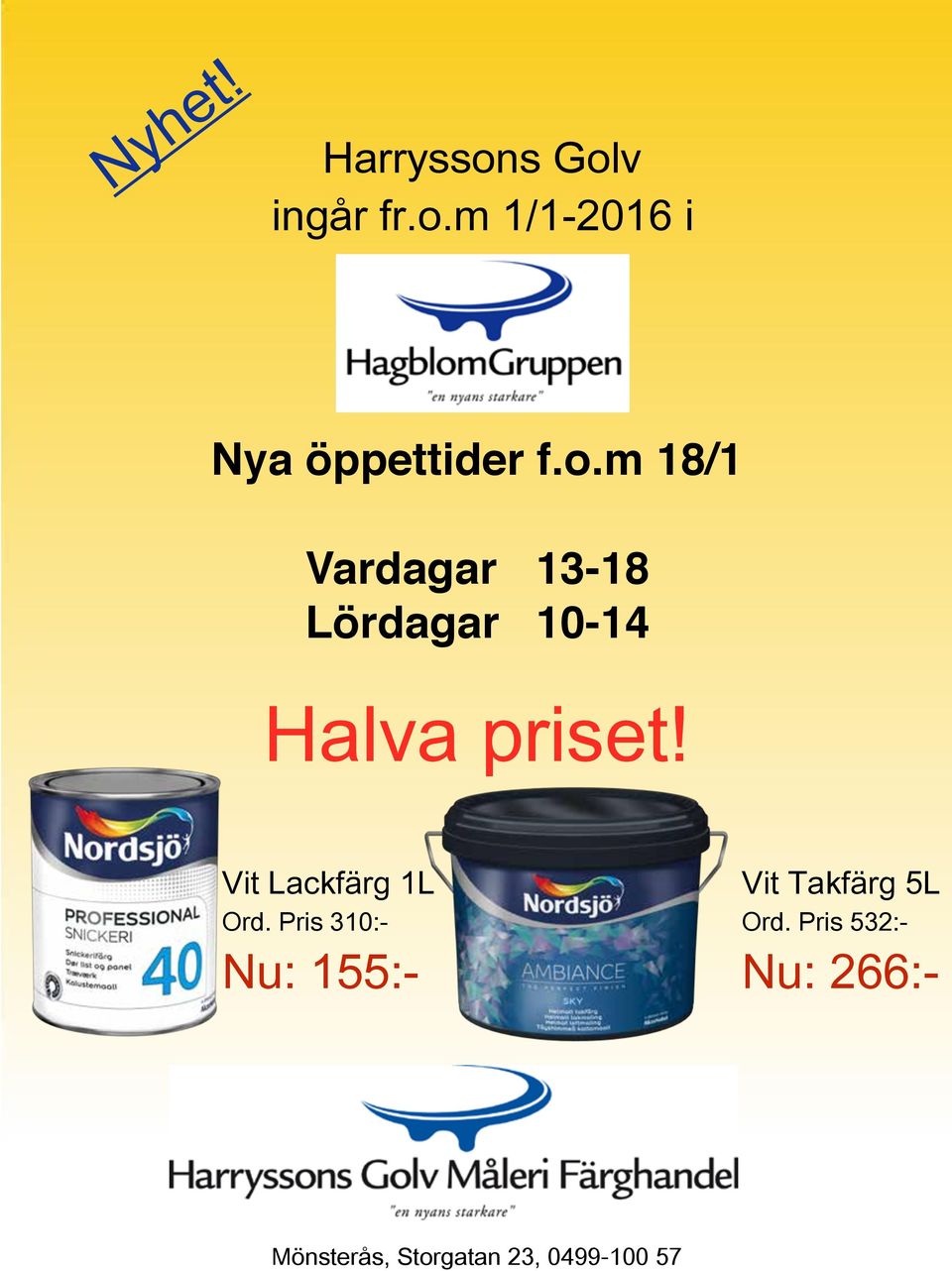 Vit Lackfärg 1L Ord.