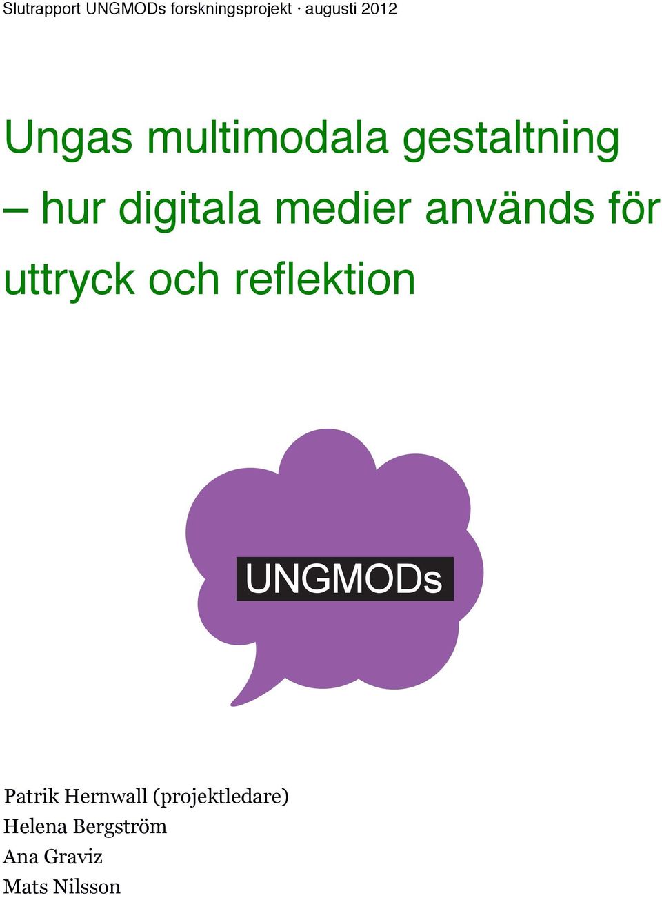 reflektion UNGMODs Patrik Hernwall