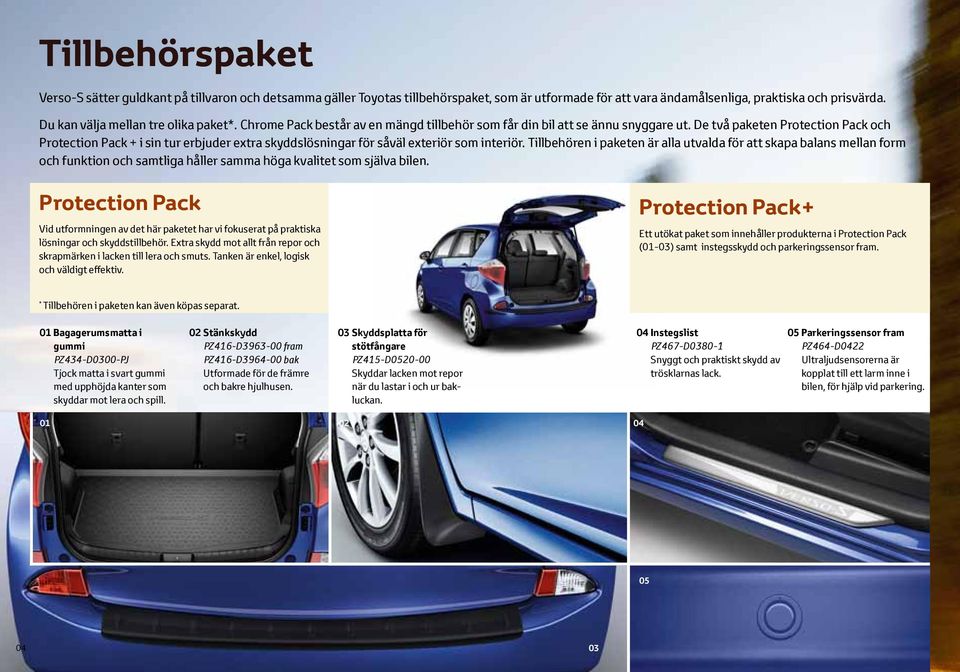 De två paketen Protection Pack och Protection Pack + i sin tur erbjuder extra skyddslösningar för såväl exteriör som interiör.