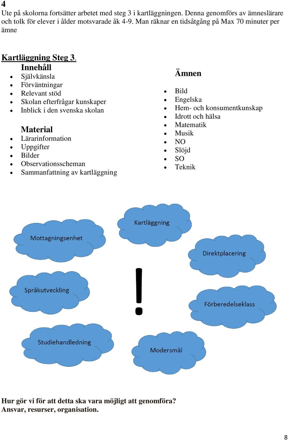 Innehåll Självkänsla Förväntningar Relevant stöd Skolan efterfrågar kunskaper Inblick i den svenska skolan Material Lärarinformation Uppgifter Bilder