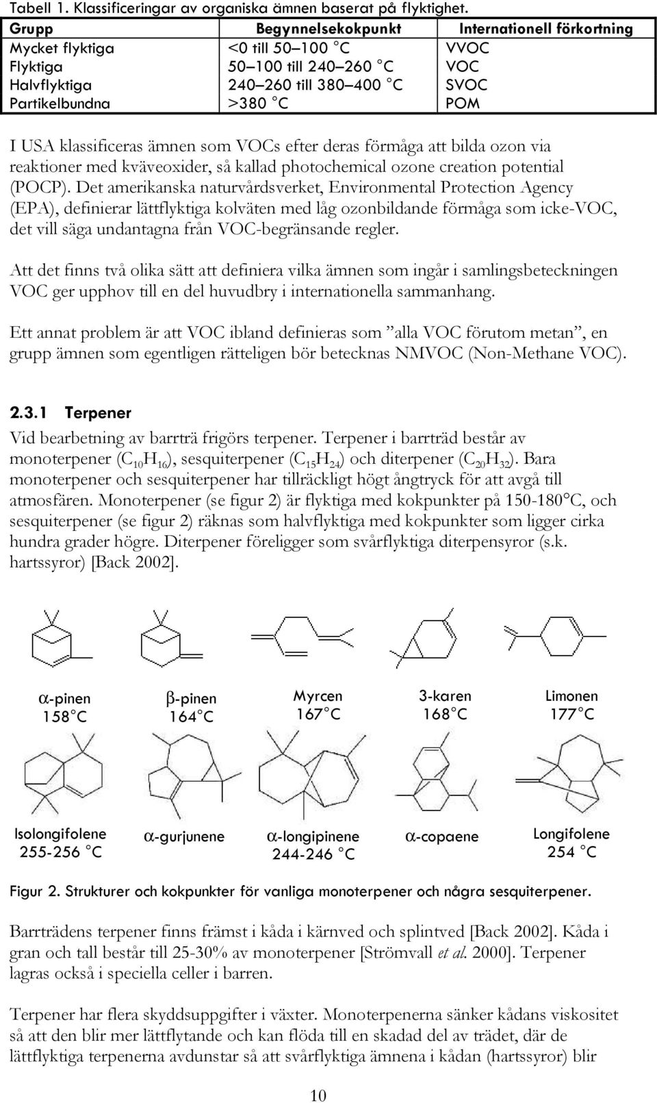klassificeras ämnen som VOCs efter deras förmåga att bilda ozon via reaktioner med kväveoxider, så kallad photochemical ozone creation potential (POCP).