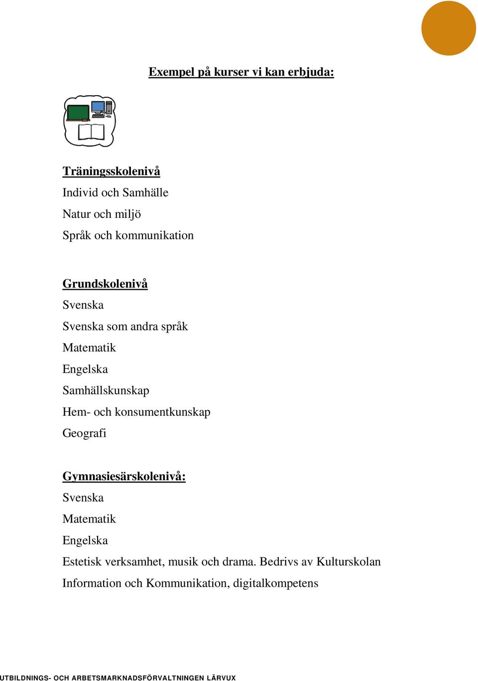 Samhällskunskap Hem- och konsumentkunskap Geografi Gymnasiesärskolenivå: Svenska Matematik
